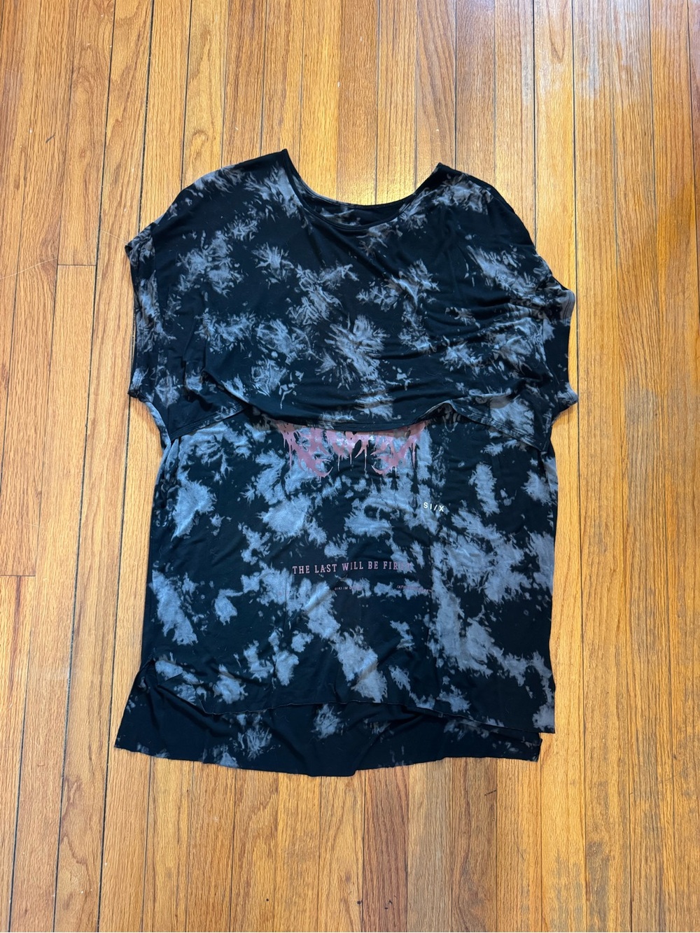 Black Tie-Dye Short Sleeve Women’s dress